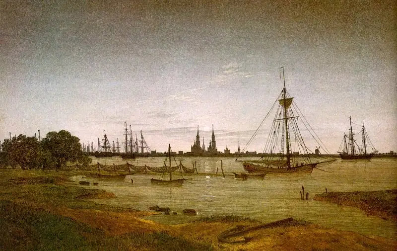 Port w świetle księżyca - Caspar David Friedrich