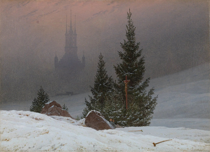 Zimowy krajobraz z kościołem - Caspar David Friedrich