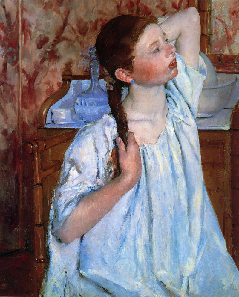 Dziewczyna układająca włosy - Mary Cassatt