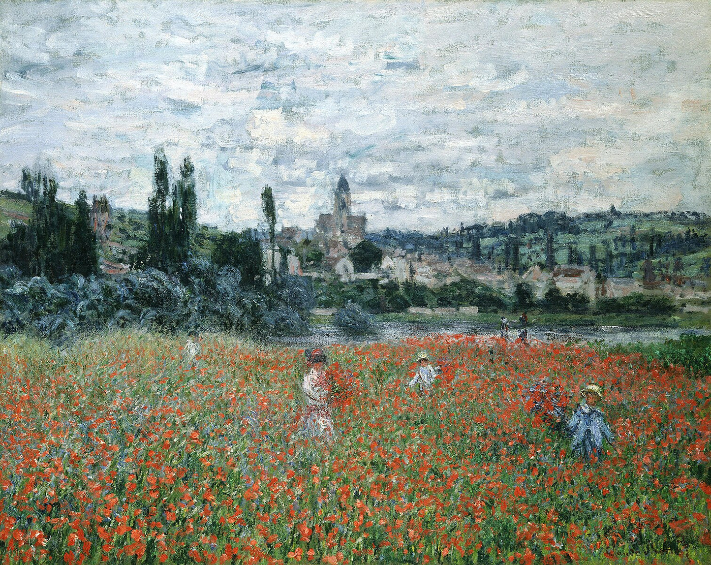 🌺 Pole maków w pobliżu Vétheuil – Claude Monet (około 1879)