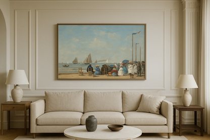 🏖️ Scena plażowa w Trouville – Eugène Boudin (1863)
