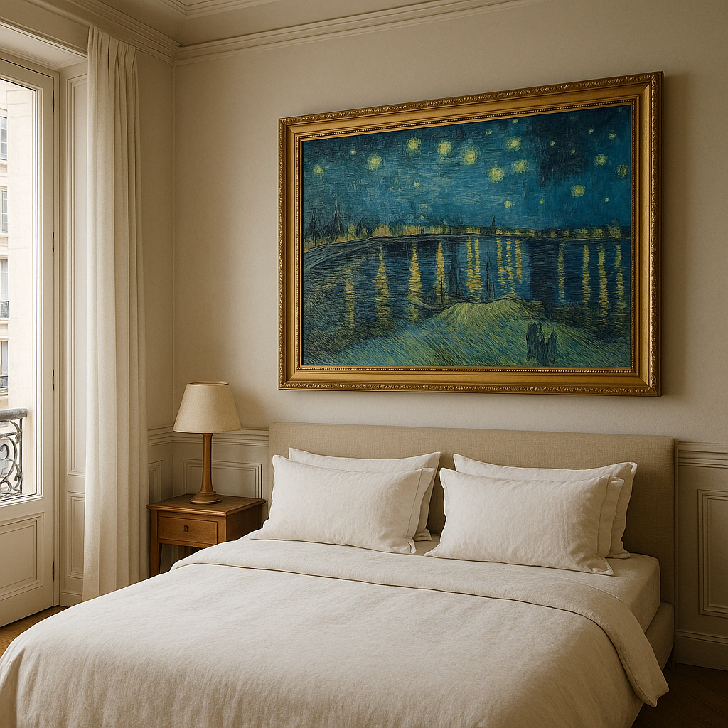 🖼️ Gwiaździsta noc nad Rodanem – Vincent van Gogh (1888)