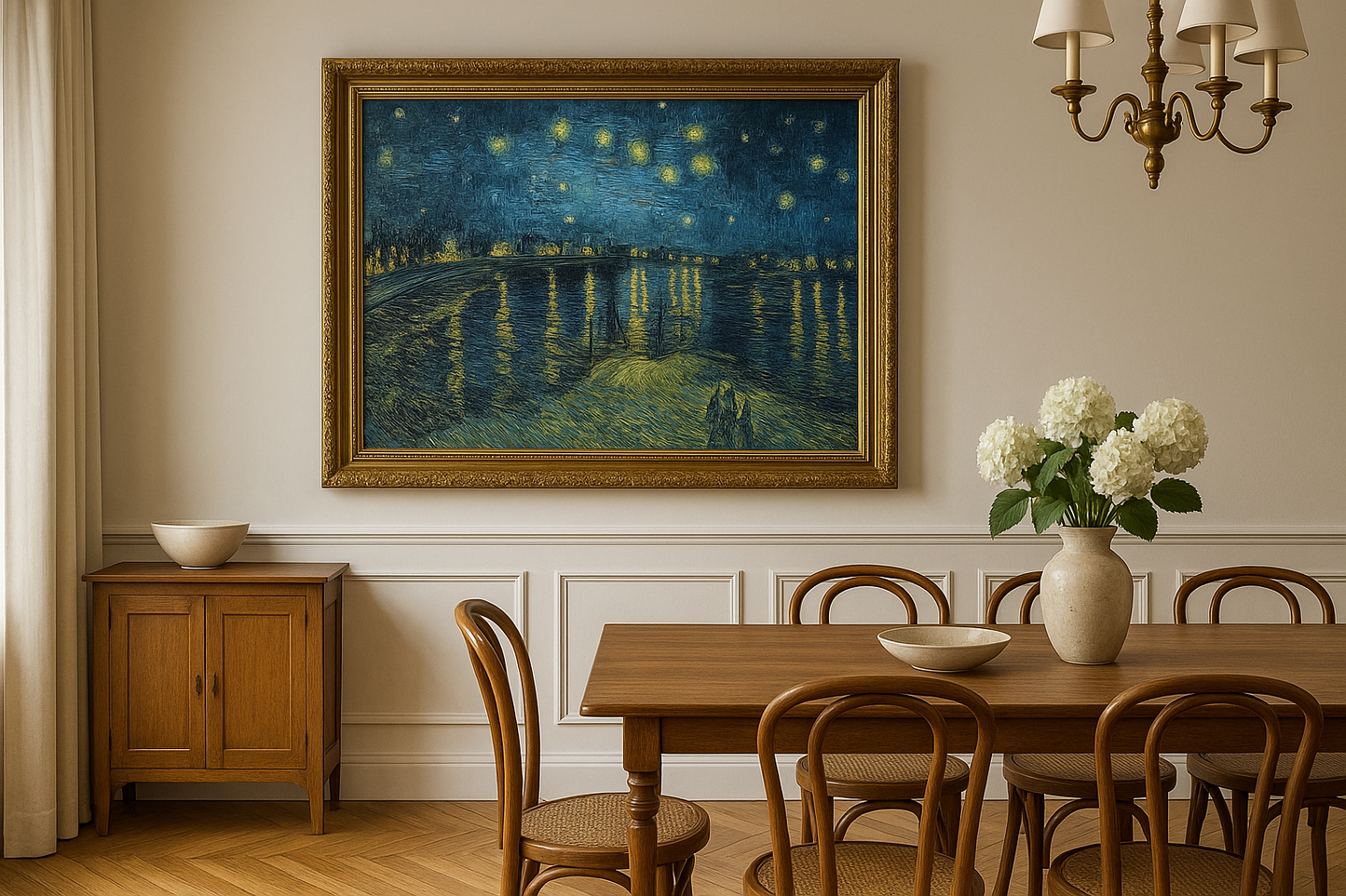 🖼️ Gwiaździsta noc nad Rodanem – Vincent van Gogh (1888)