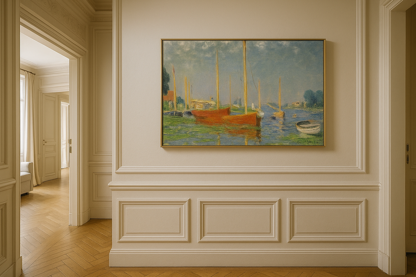🎨 Czerwone łodzie w Argenteuil – Claude Monet, około 1875