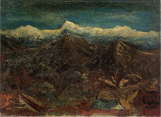 Neige sur le mont Yu, Chen Cheng-po, 1947, huile sur toile