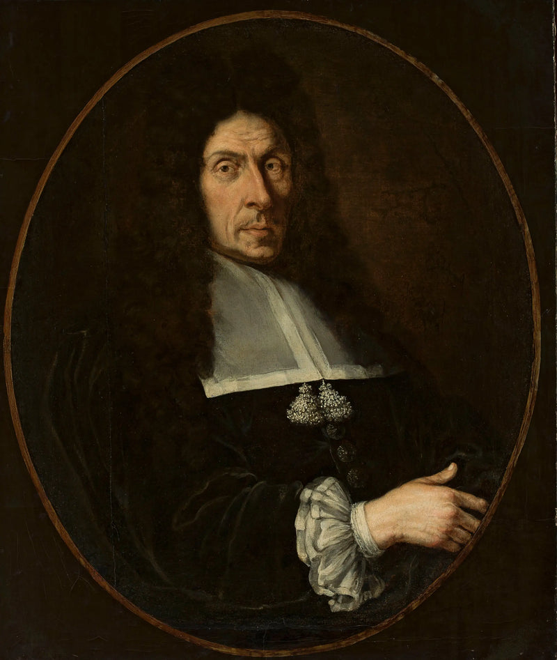 Portret mężczyzny w czarnej peruce - Claude Lefèbvre