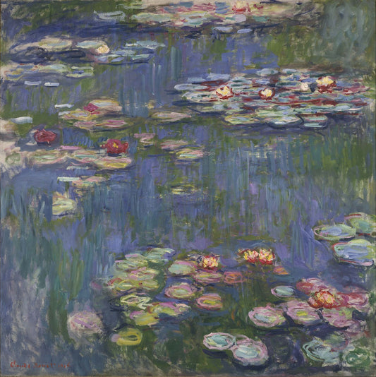🌸 Nenufary w płomiennych tonach – Claude Monet