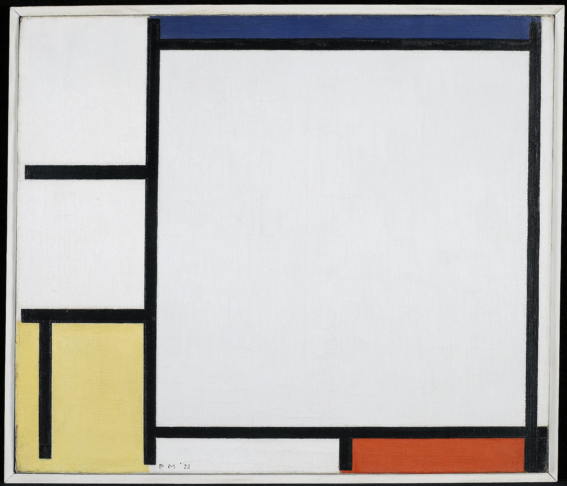 Kompozycja z niebieskim, czerwonym, żółtym i czarnym - Piet Mondrian