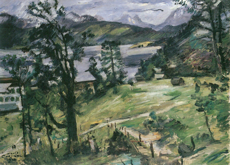 Paysage du Walchensee avec des mélèzes - Lovis Corinth