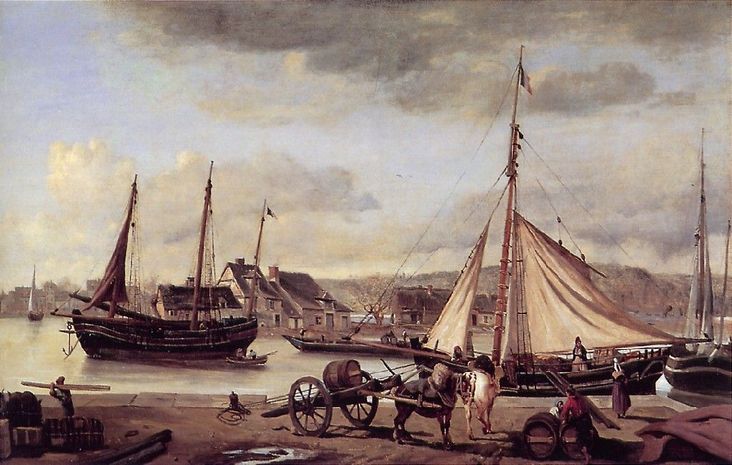 Les quais marchands de Rouen - Jean-Baptiste Camille Corot