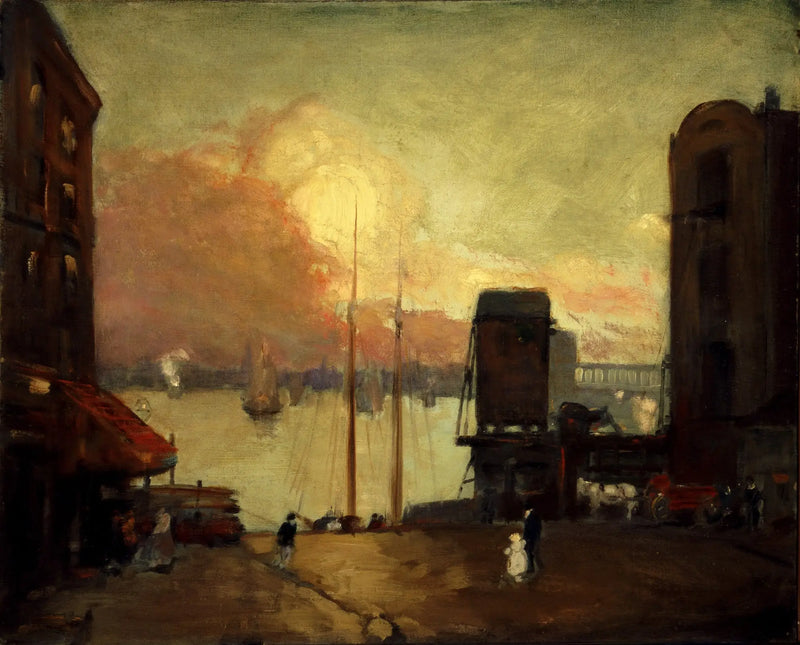 Chmury kłębiaste, East River - Robert Henri
