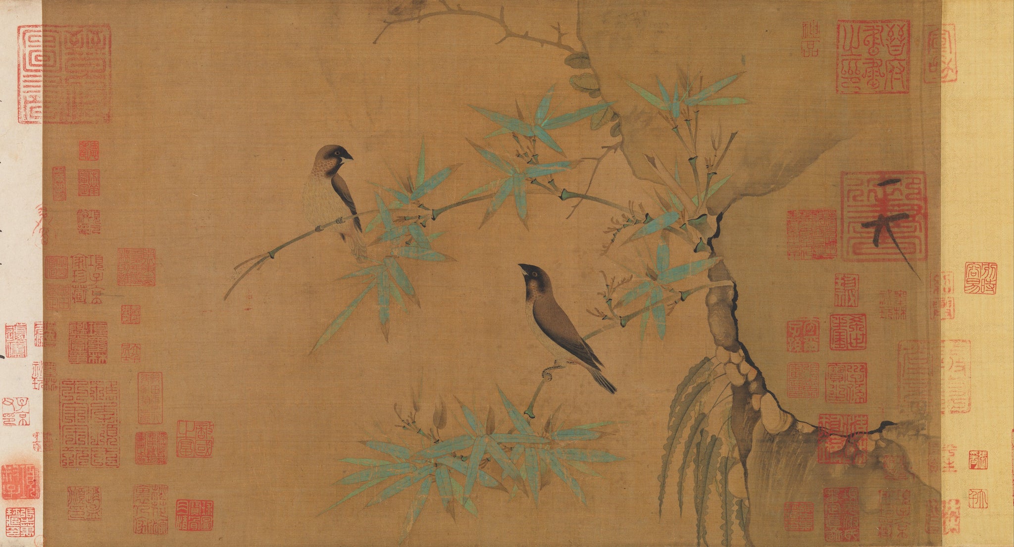 Finches and bamboo, Emperor Huizong, early 12th century — peinture chinoise