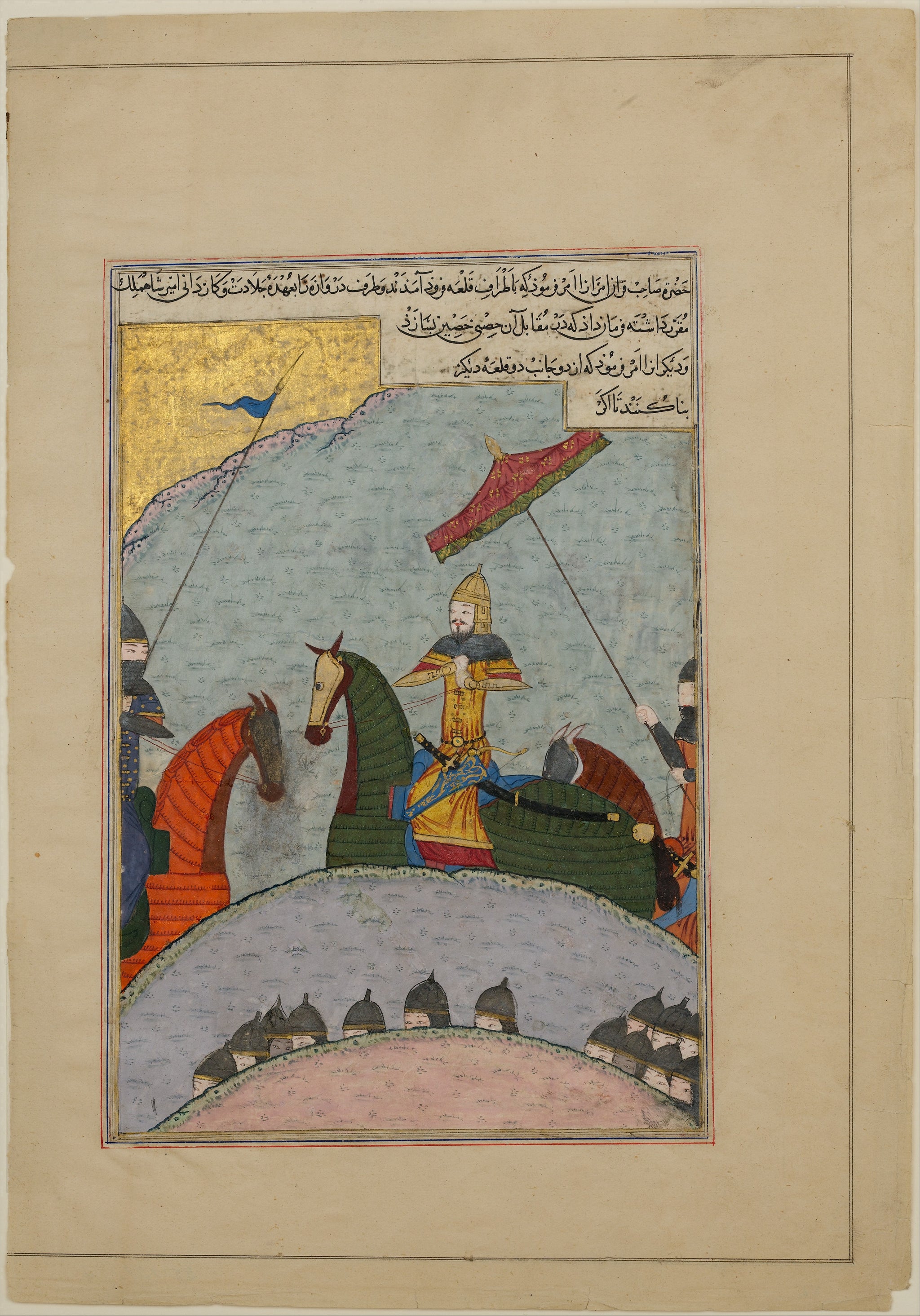 Tamerlan avant la bataille, Atelier persan anonyme, 839 AH/1436 CE