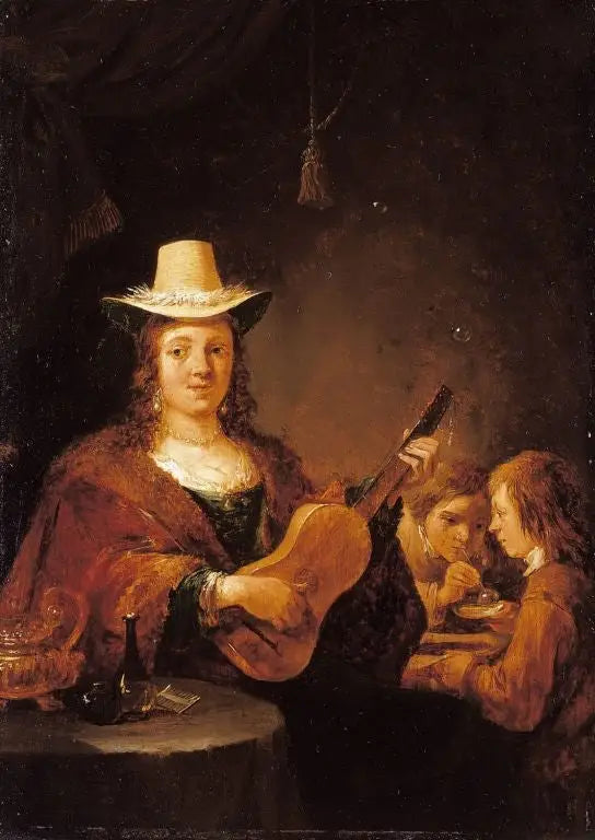 Kobieta grająca na gitarze - David Teniers Młodszy