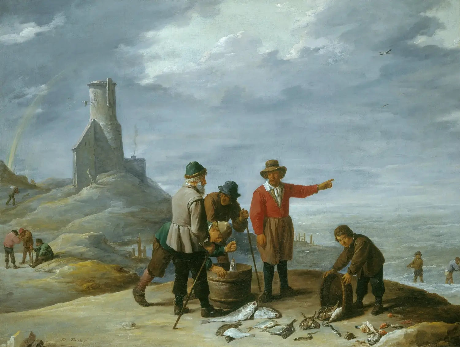 Pêcheurs au bord de la mer - David Teniers le Jeune - Alpha Reproduction