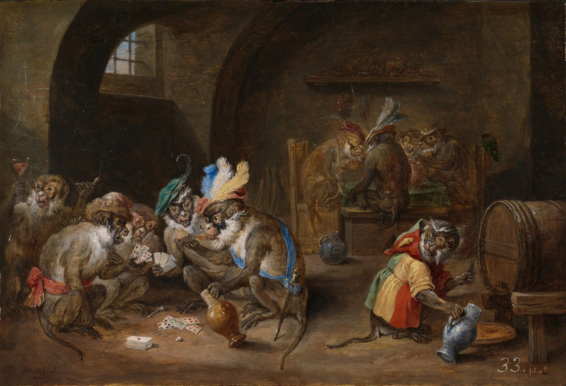 Małpy w tawernie - David Teniers Młodszy