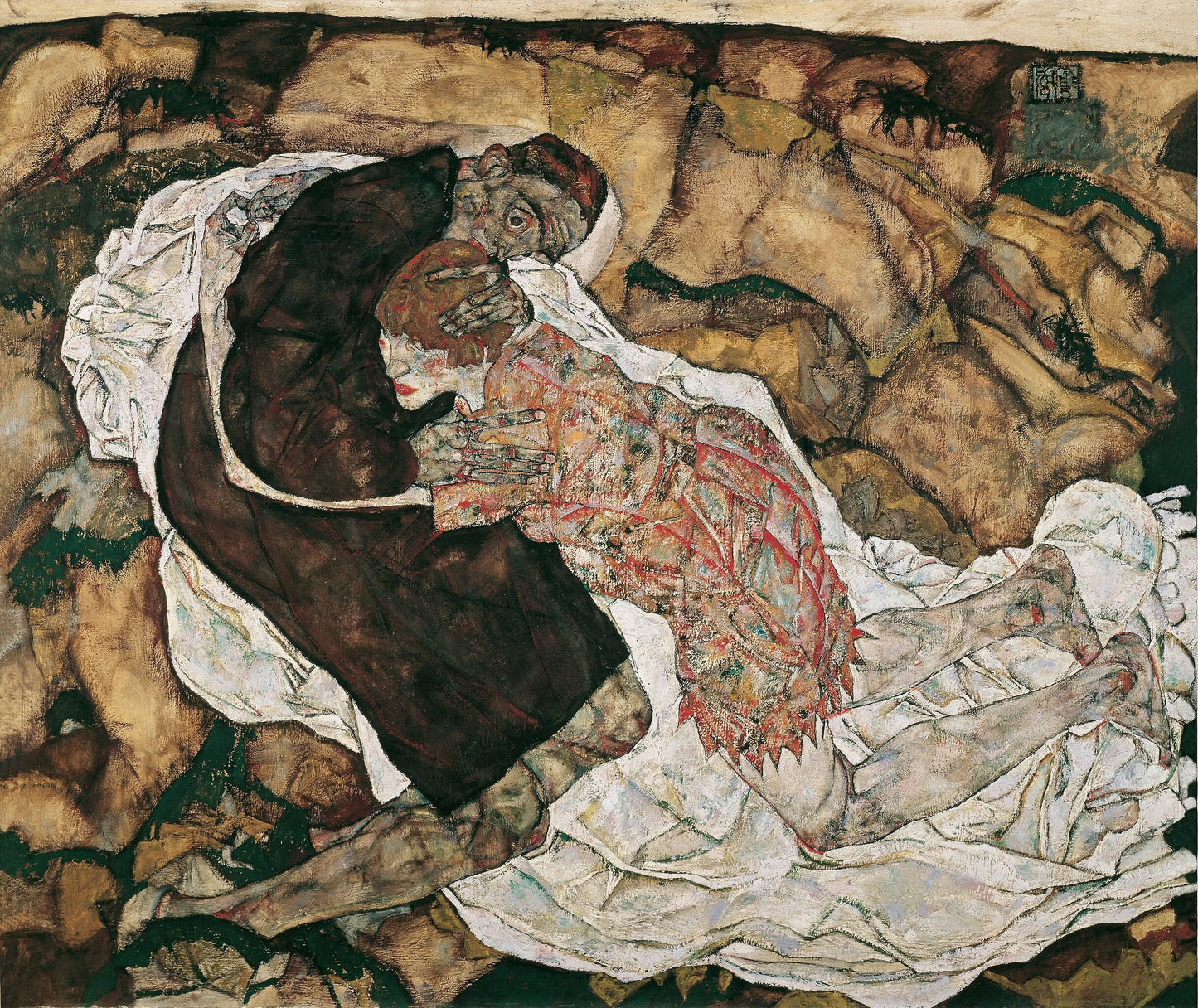 🖤 Śmierć i młoda dziewczyna – Egon Schiele (1915)