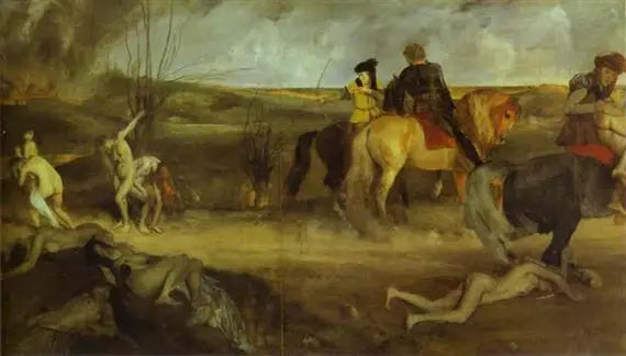 Scena wojny w średniowieczu - Edgar Degas