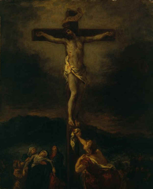 Reproduction du tableau « Le Christ en croix avec les saintes femmes - Eugène Delacroix » par Alpha Reproduction en peinture à l’huile