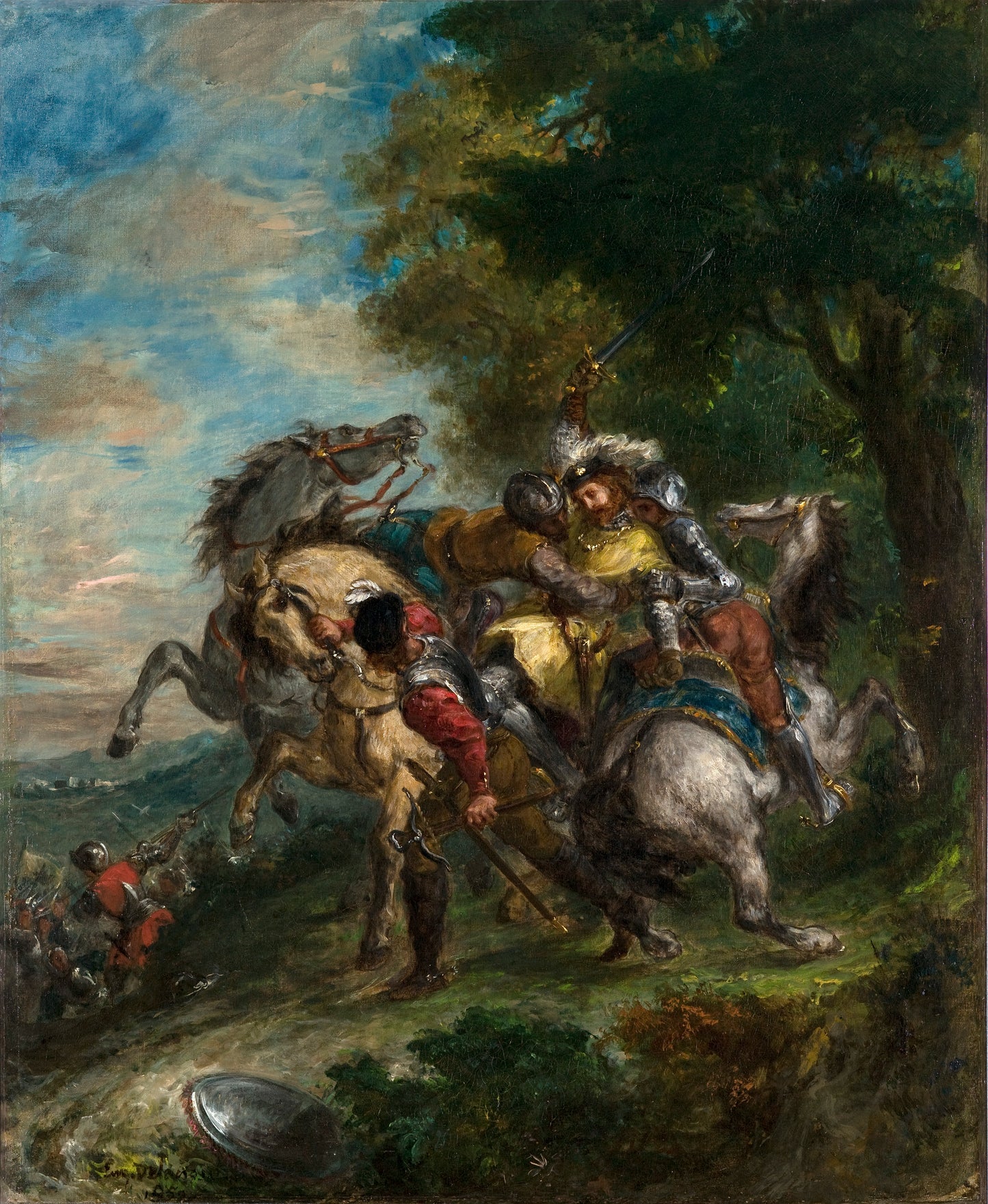 Reproduction du tableau « Weislingen capturé par les hommes de Götz - Eugène Delacroix » par Alpha Reproduction en peinture à l’huile