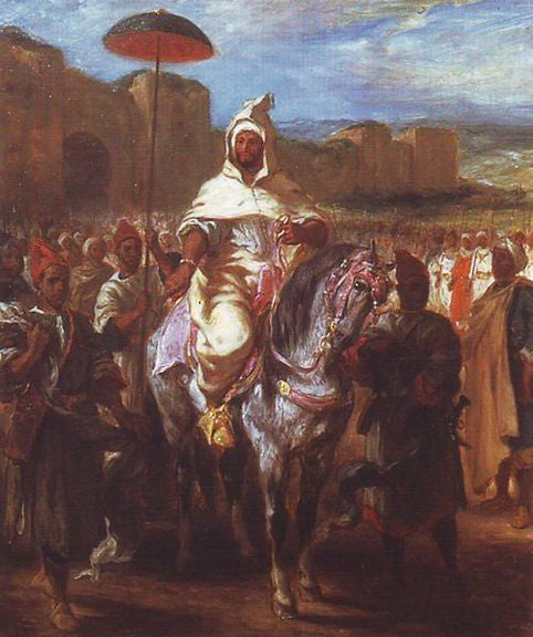 Reproduction du tableau « Le sultan du Maroc entouré de sa garde - Eugène Delacroix » par Alpha Reproduction en peinture à l’huile