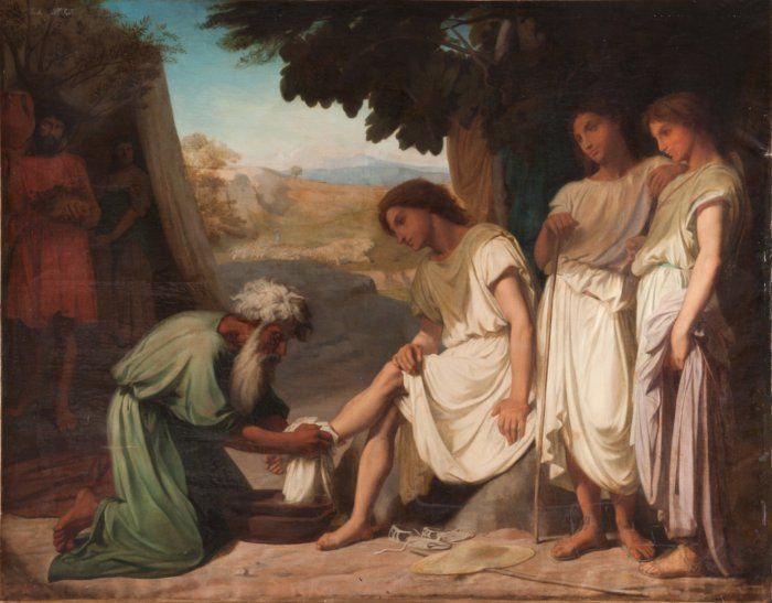 Abraham lavant les pieds des trois anges - Jules-Élie Delaunay