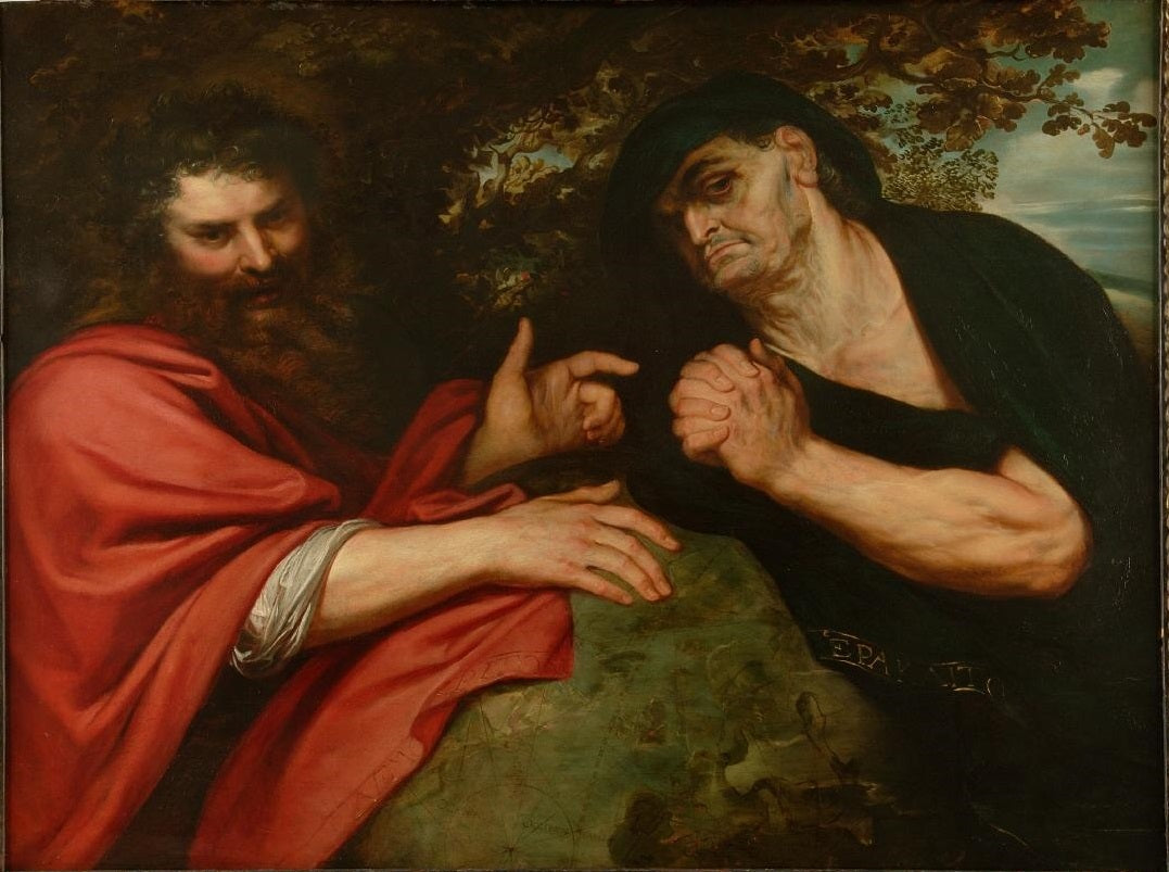 Heraklit i Demokryt - Peter Paul Rubens