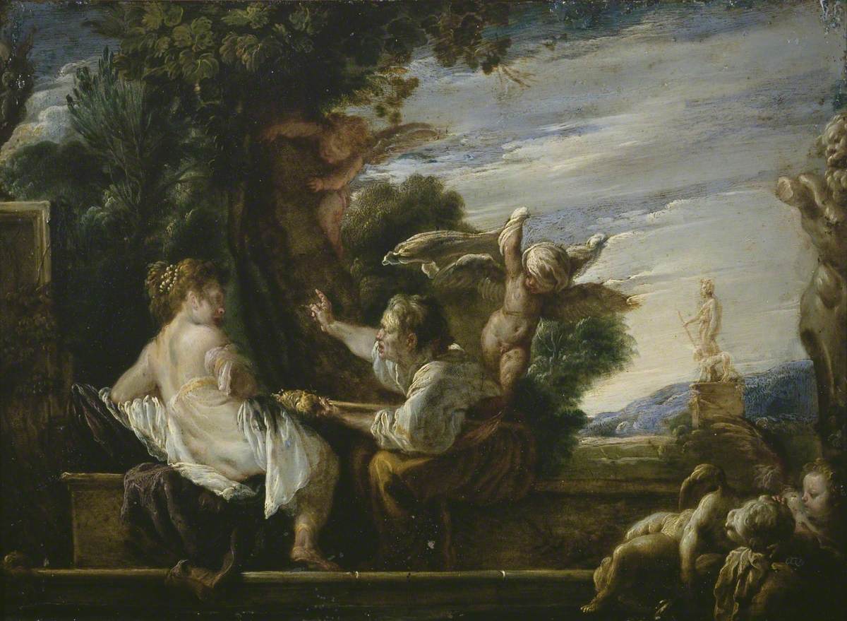 Vertumne et Pomone - Domenico Fetti image 1 copie peinte à la main à l’huile