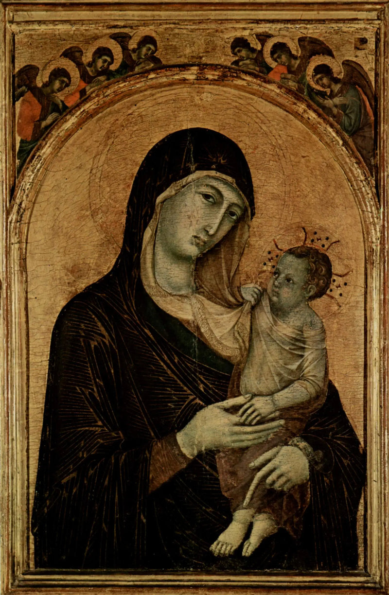 Dziewica z Dzieciątkiem i sześcioma Aniołami - Duccio di Buoninsegna