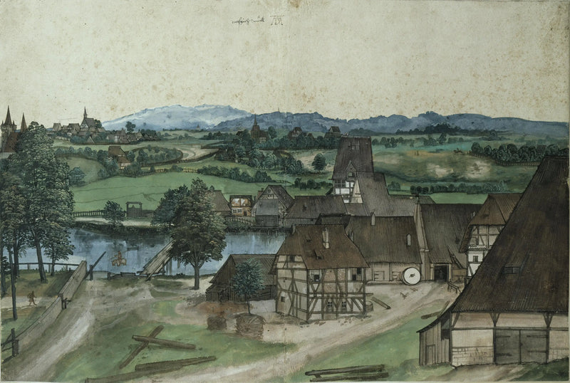 Tréfilerie na Pegnitz, w pobliżu Norymbergi - Albrecht Dürer