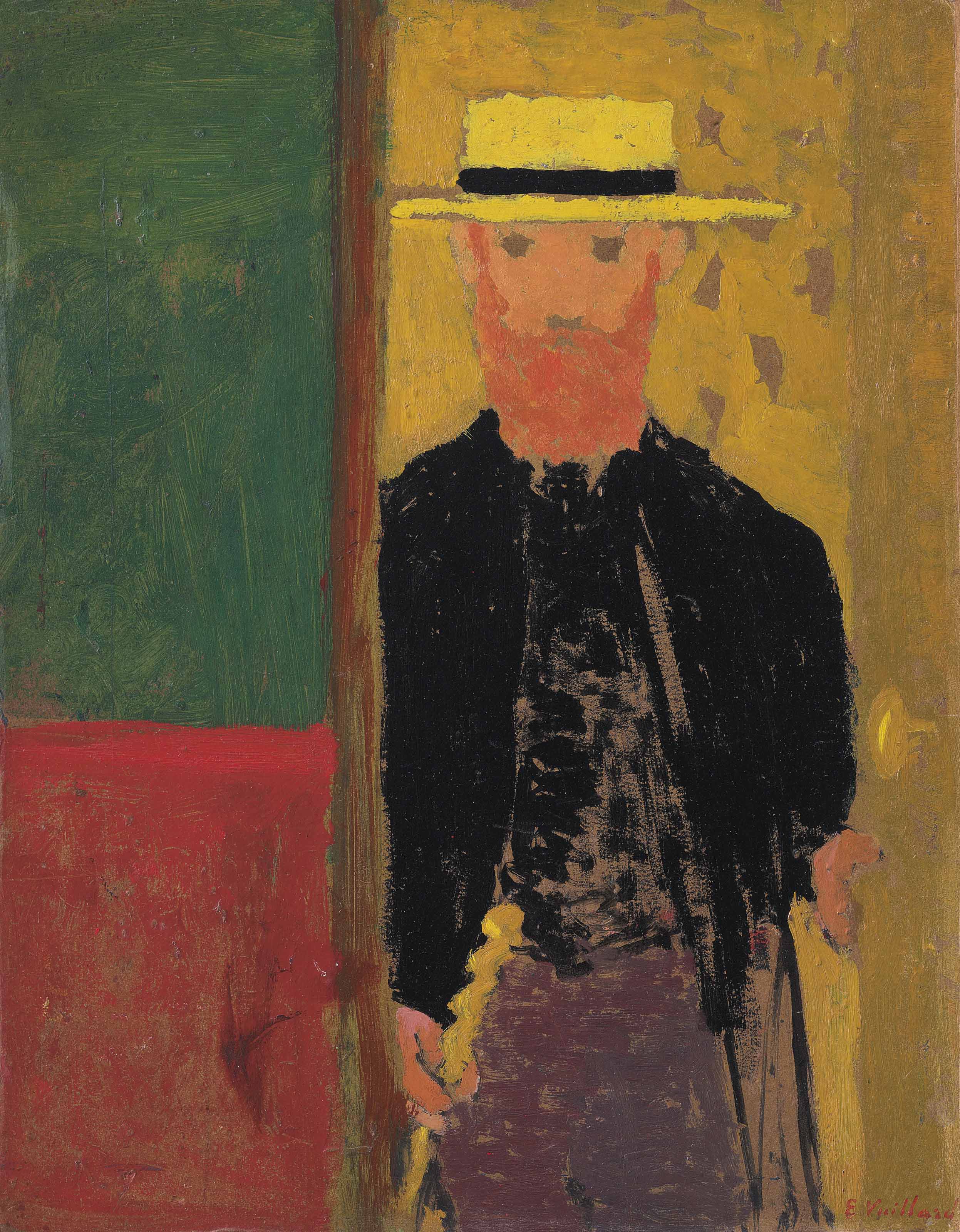 Autoportrait à la canne et au canotier - Édouard Vuillard