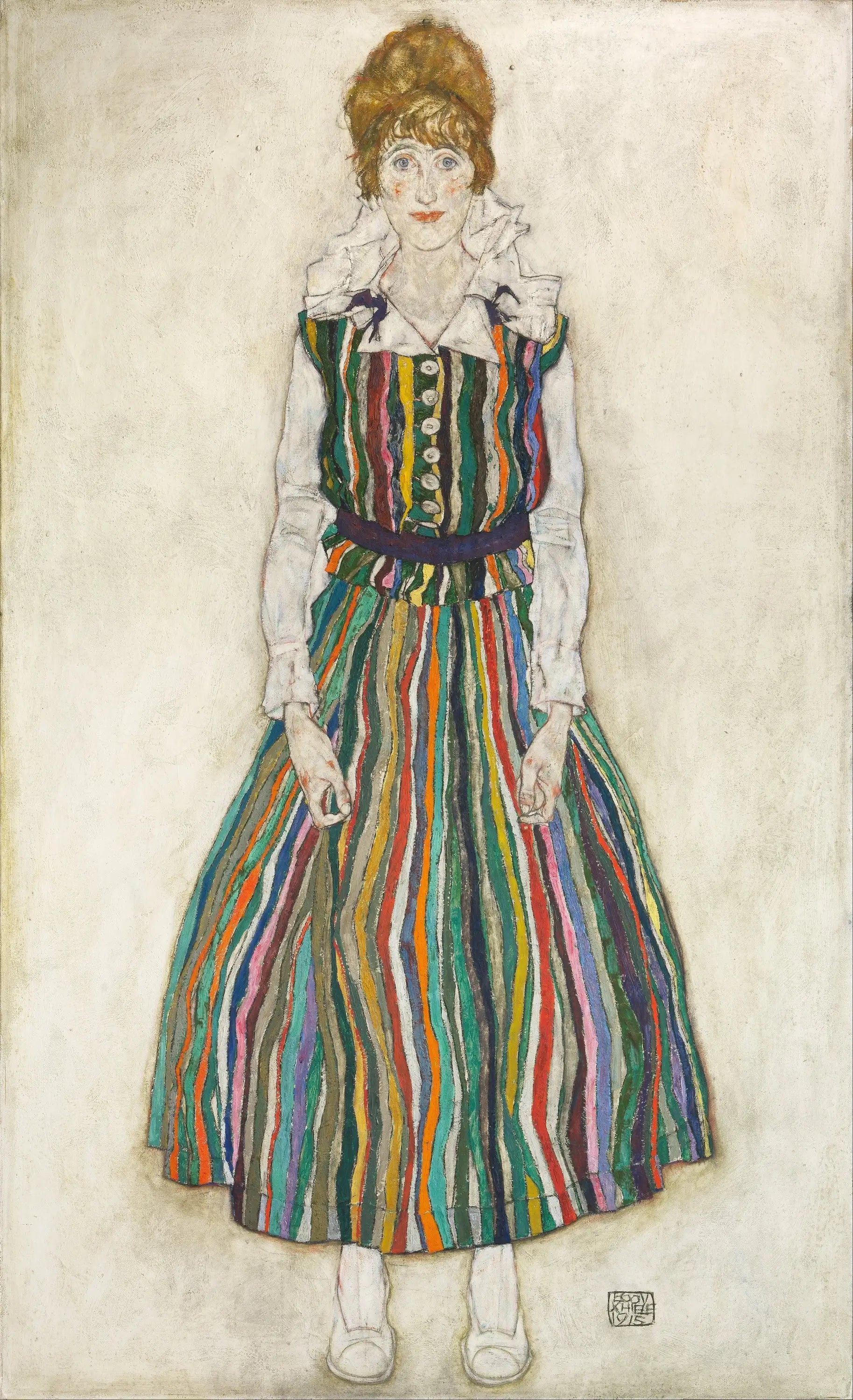 Reproduction du tableau « Portrait d'Edith (l'épouse de l'artiste) - Egon Schiele » par Alpha Reproduction en peinture à l’huile