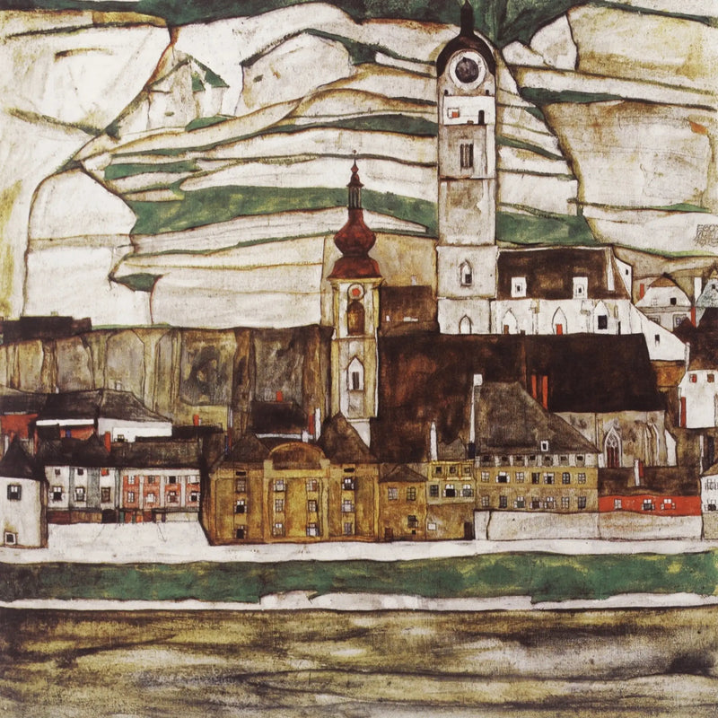 Stein nad Dunajem, widok z południa - Egon Schiele