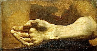 Reproduction du tableau « Étude de bras et de main - Théodore Géricault » par Alpha Reproduction en peinture à l’huile