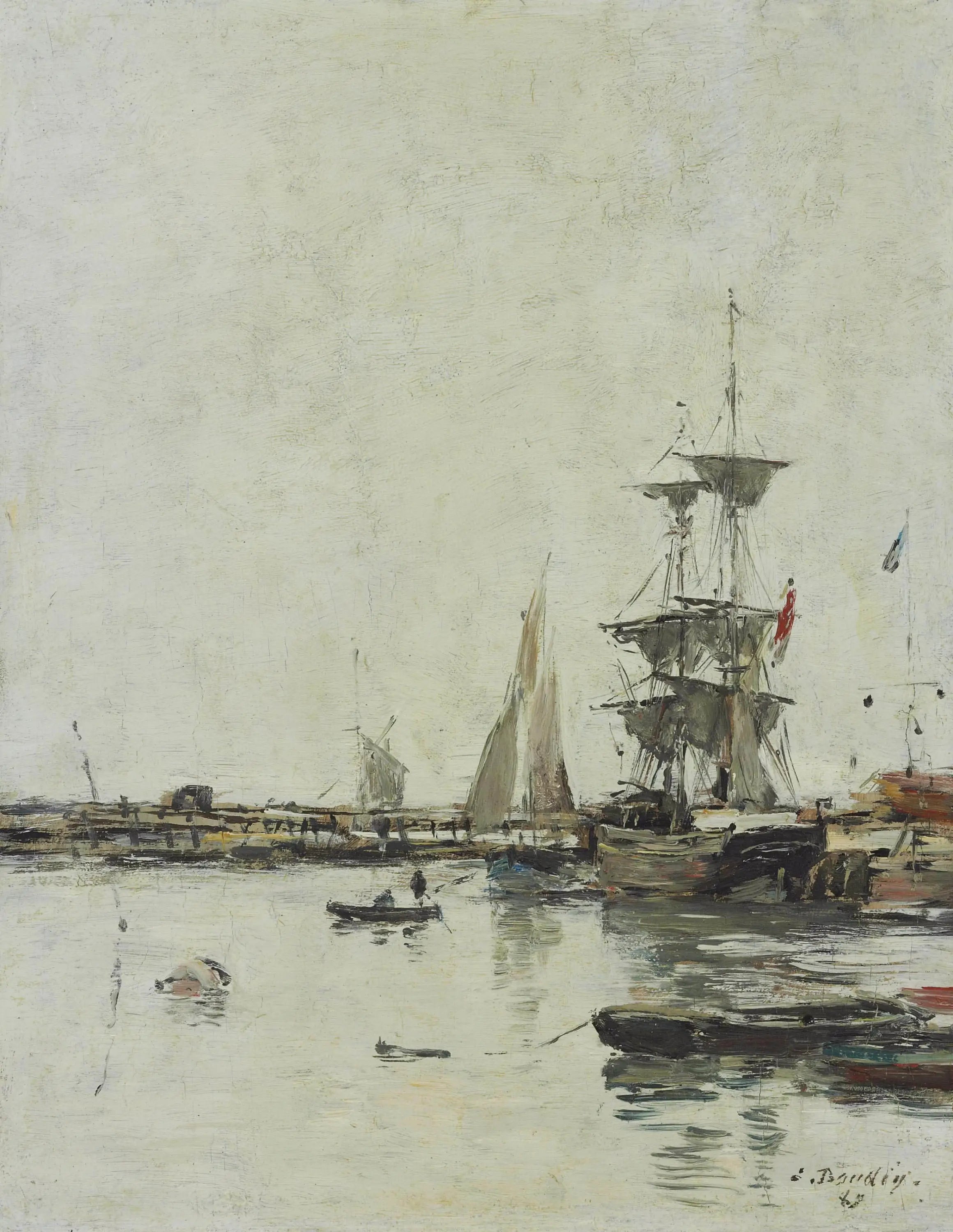 Reproduction du tableau « La jetée à Trouville - Eugène Boudin » par Alpha Reproduction en peinture à l’huile