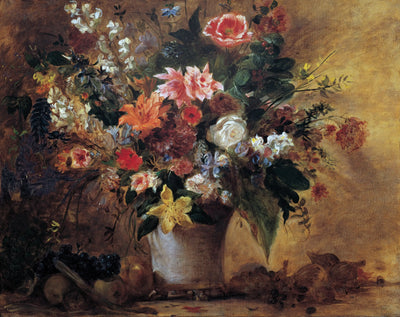 Reproduction du tableau « Nature morte de fleurs - Eugène Delacroix » par Alpha Reproduction en peinture à l’huile