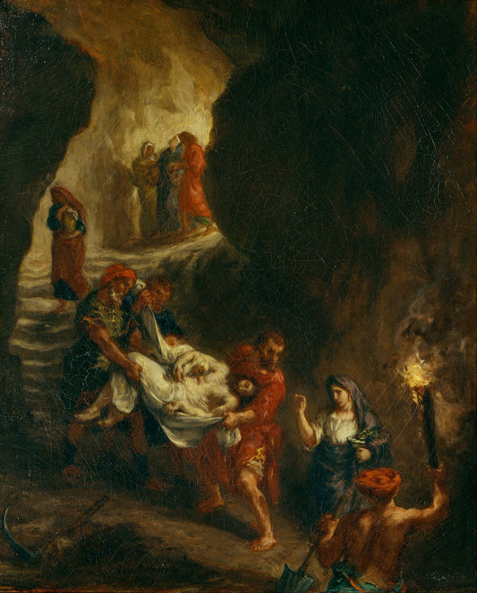 Reproduction du tableau « Le Christ porté au tombeau - Eugène Delacroix » par Alpha Reproduction en peinture à l’huile