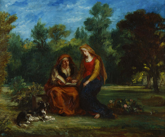 Reproduction du tableau « L'Éducation de la Vierge - Eugène Delacroix » par Alpha Reproduction en peinture à l’huile