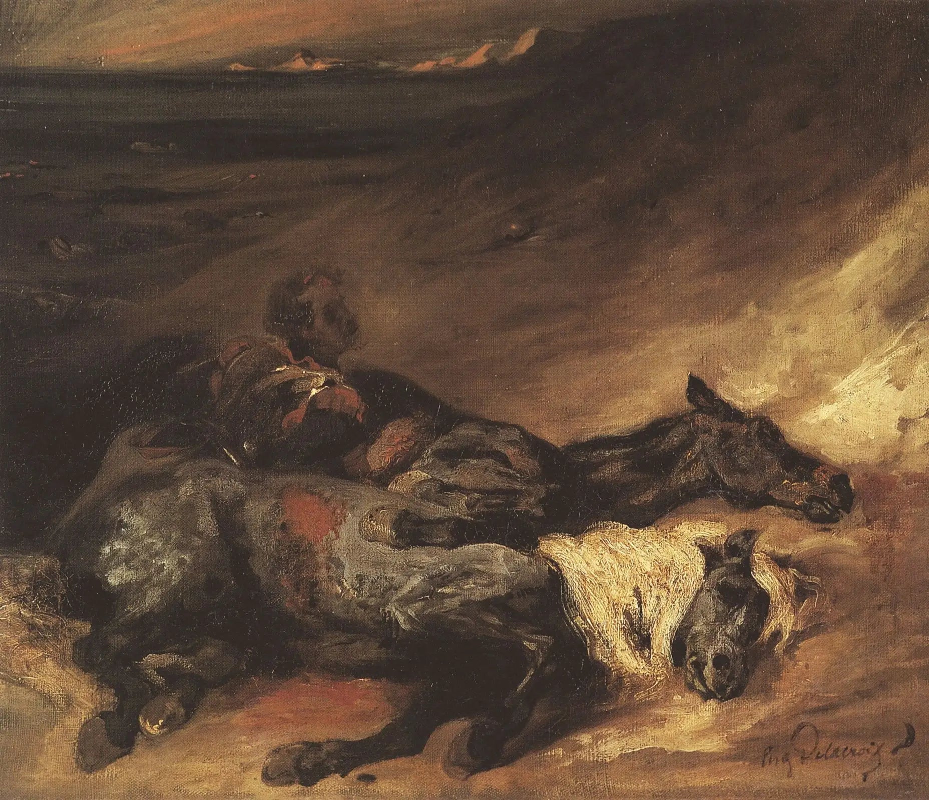 Reproduction du tableau « Soir après une bataille - Eugène Delacroix » par Alpha Reproduction en peinture à l’huile