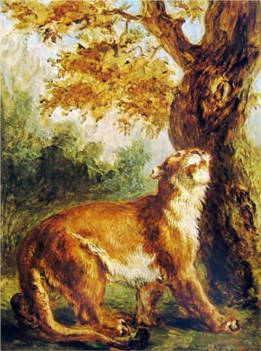 Reproduction du tableau « Le Puma - Eugène Delacroix » par Alpha Reproduction en peinture à l’huile
