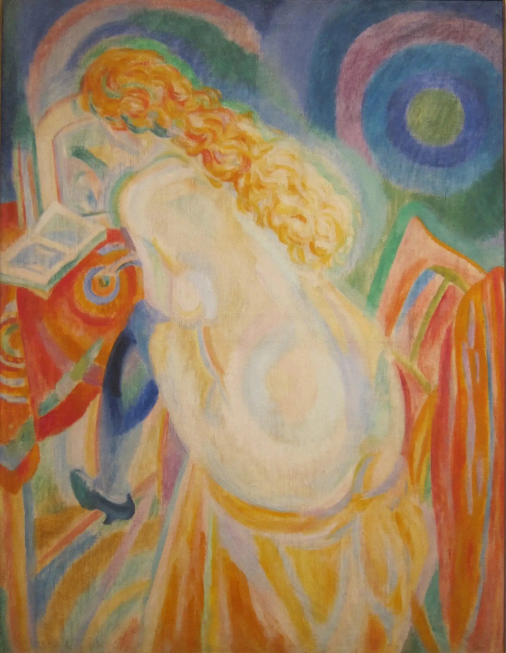 Reproduction du tableau « Femme nue lisant - Robert Delaunay » par Alpha Reproduction en peinture à l’huile