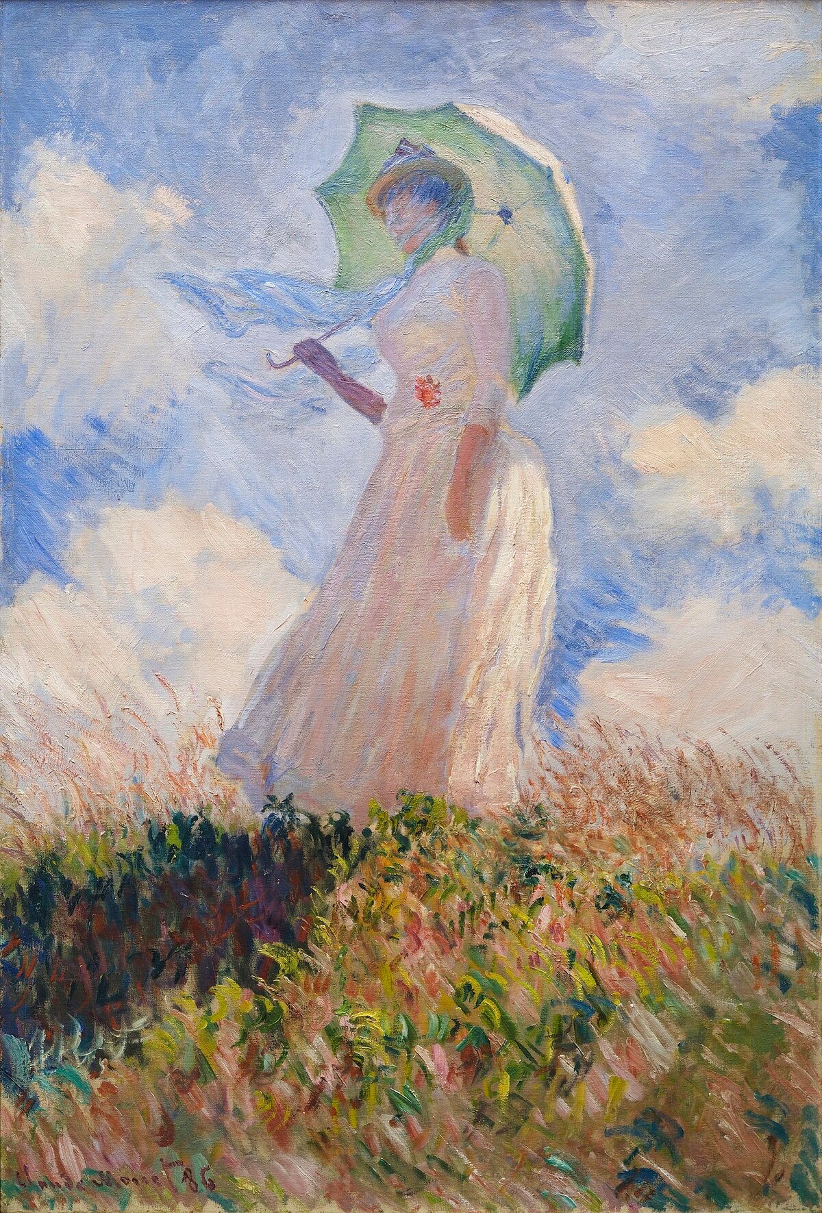 Kobieta z parasolką zwrócona w lewo – Claude Monet, 1875
