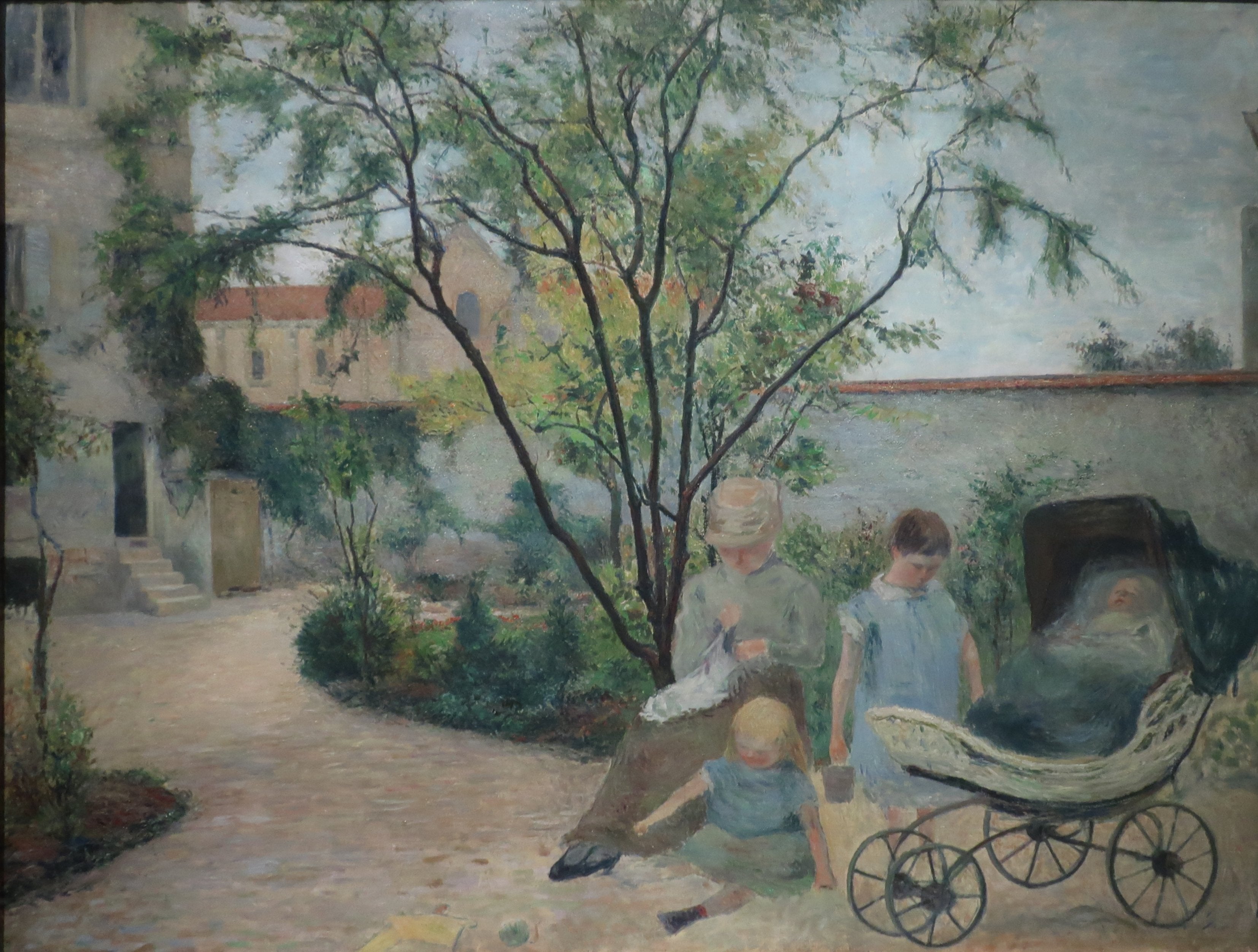Rodzina malarza w ogrodzie, ulica Carcel - Paul Gauguin