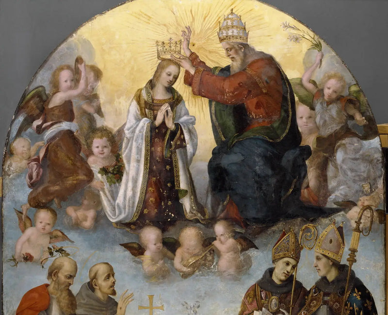 Koronacja Najświętszej Maryi Panny z św. Jerzym, św. Franciszkiem z Asyżu, św. Bonawenturą i św. Ludwikiem z Tuluzy - Filippino Lippi