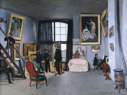 Reproduction du tableau « L'Atelier de la rue de la Condamine - Frédéric Bazille » par Alpha Reproduction en peinture à l’huile