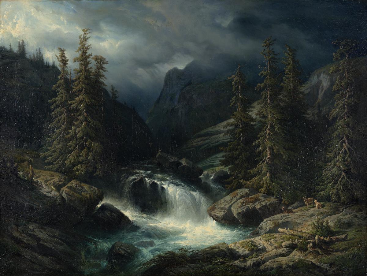 L’Aar à la Handeck, François Diday, 1854, Huile sur toile