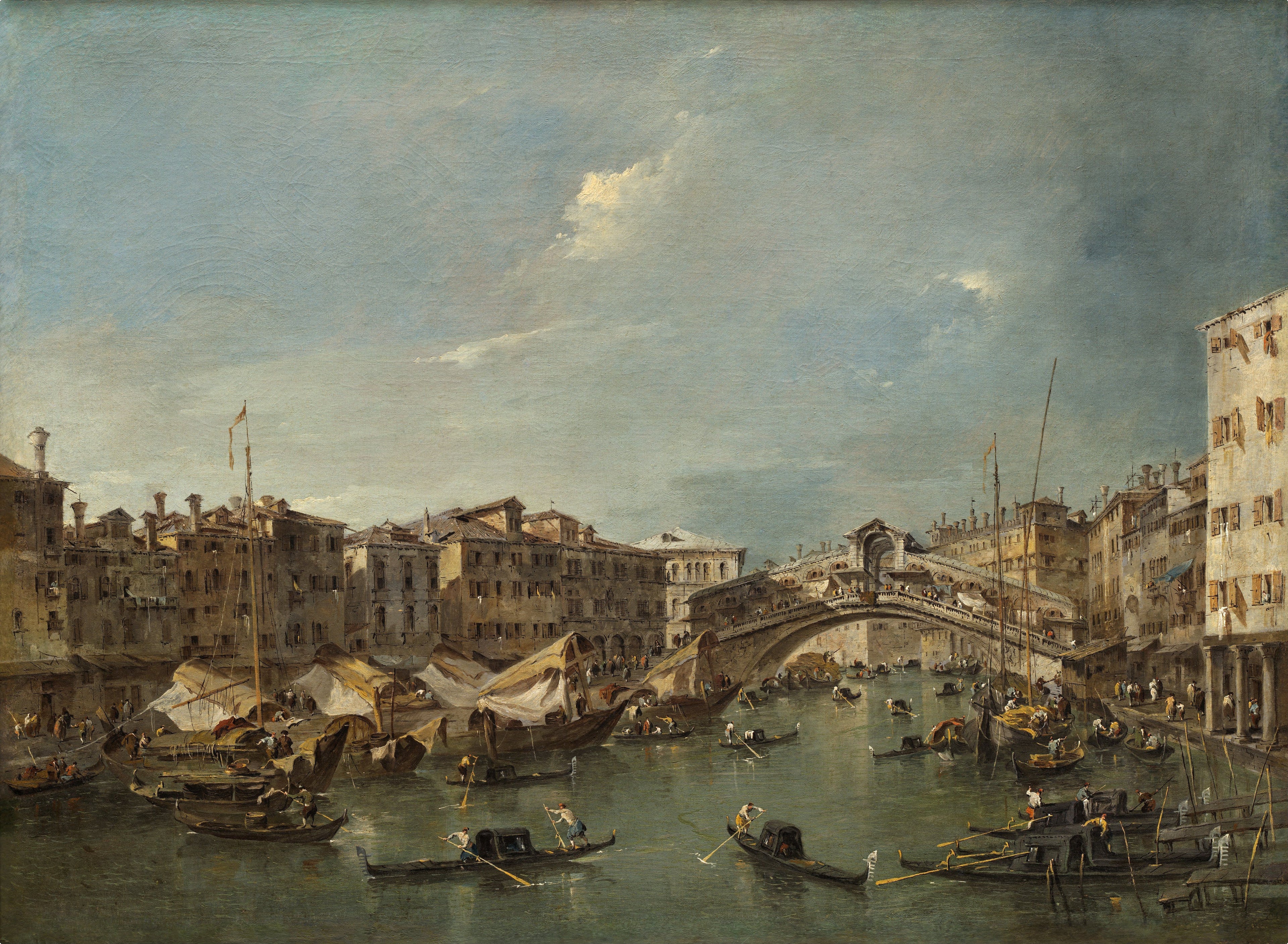 Grand Canal avec le pont du Rialto Venise - Francesco Guardi - Alpha Reproduction