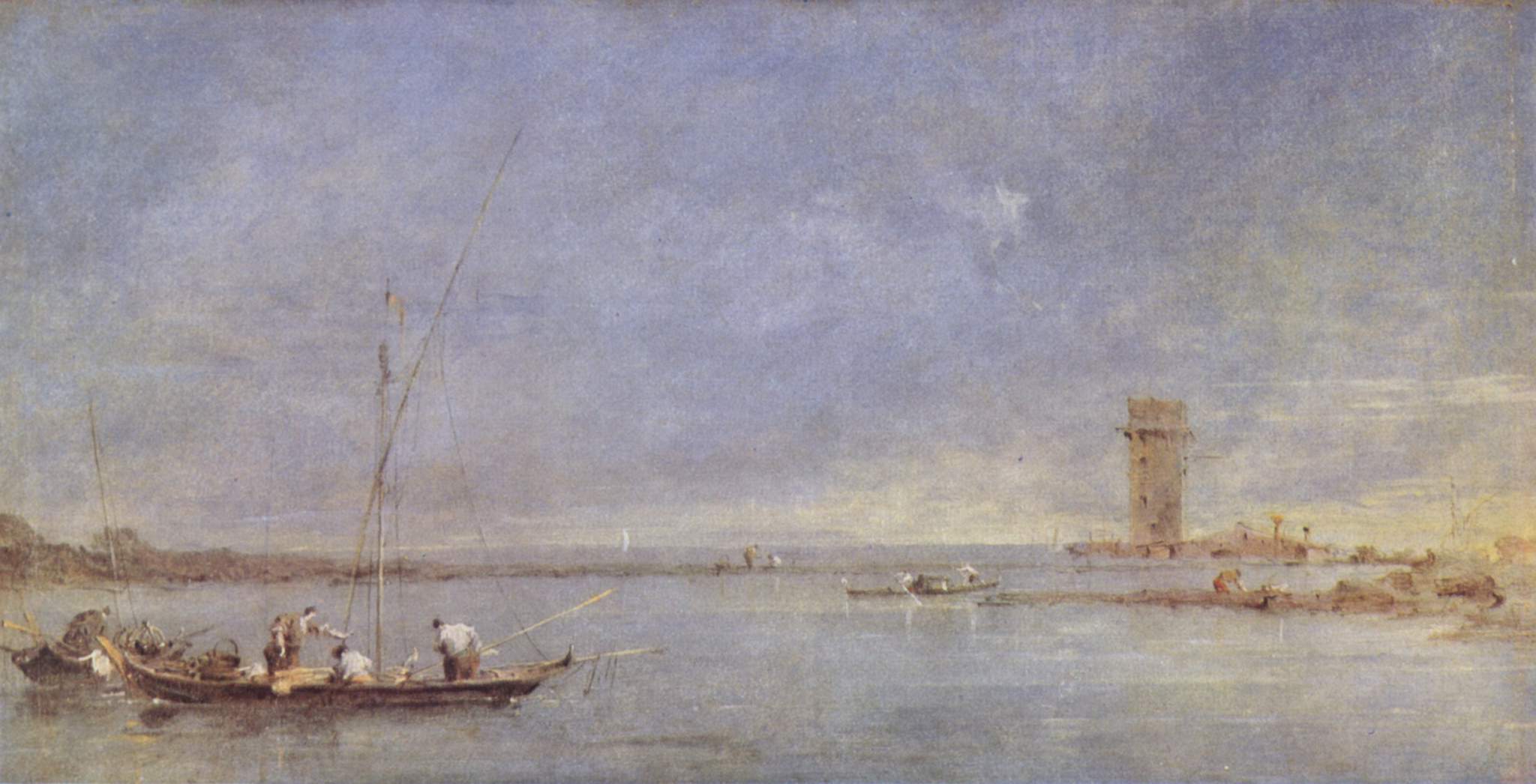 Vue de la lagune de Venise avec la tour de Malghera - Francesco Guardi - Alpha Reproduction