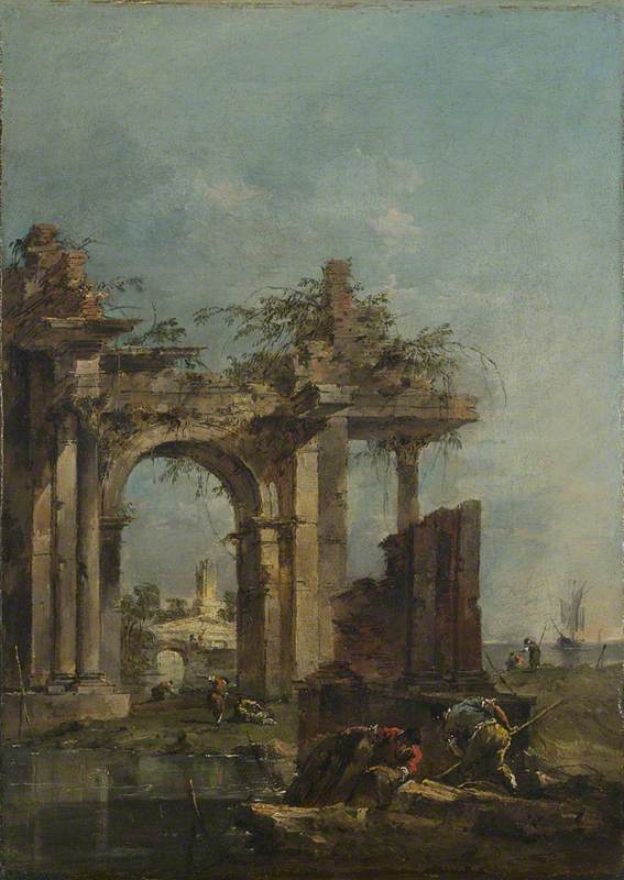 Un caprice avec des ruines au bord de la mer - Francesco Guardi - Alpha Reproduction