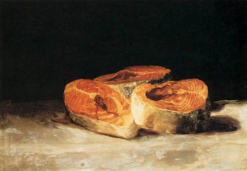 Martwa natura z trzema plasterkami łososia - Francisco de Goya